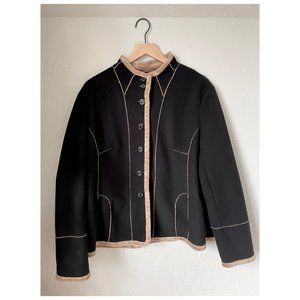 Kristen Blake Faux Suede Fur Lined Coat Black